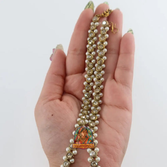 Pearl Kundan Anklet