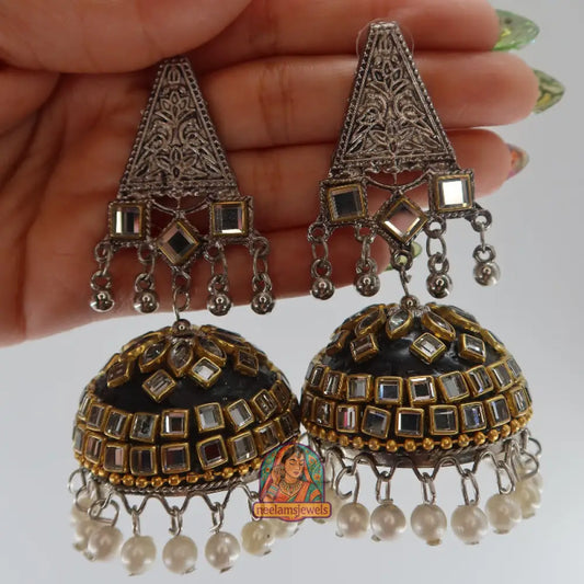 Pearl Kundan Jhumka