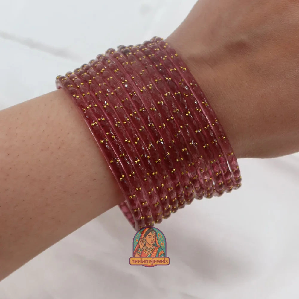 ’Periwinkle’ Crystal Cut Glass Bangle Set