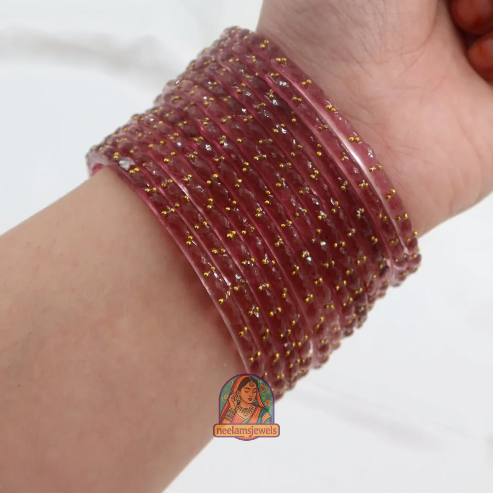 ’Periwinkle’ Crystal Cut Glass Bangle Set