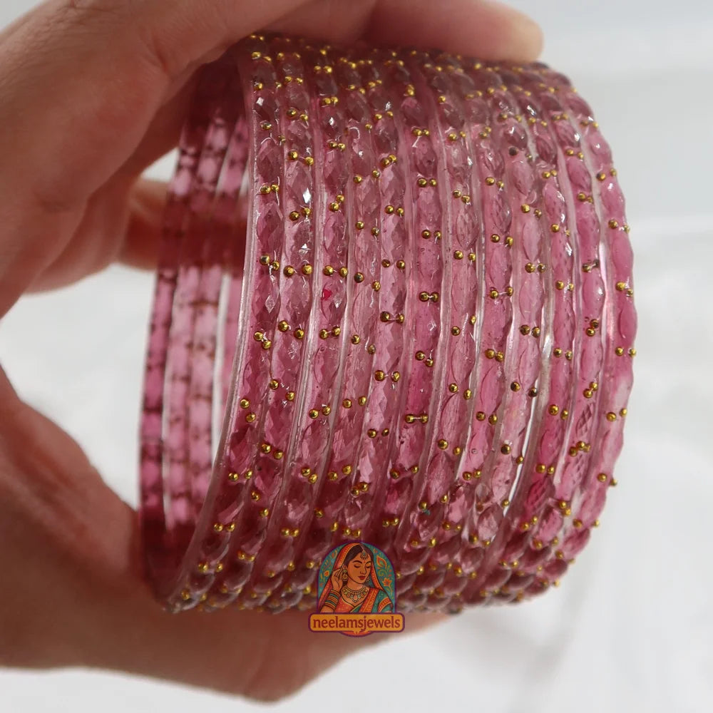 ’Periwinkle’ Crystal Cut Glass Bangle Set