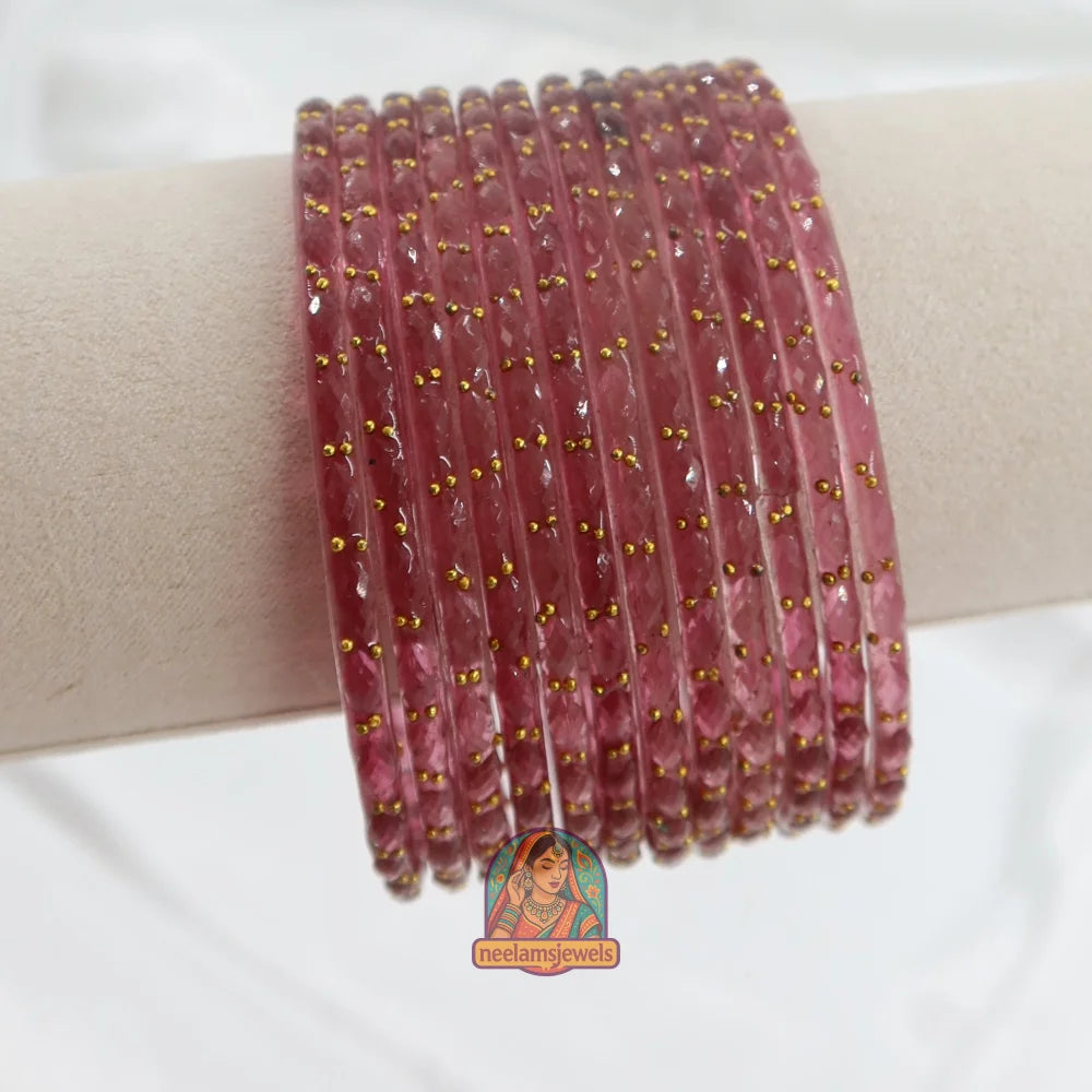 ’Periwinkle’ Crystal Cut Glass Bangle Set