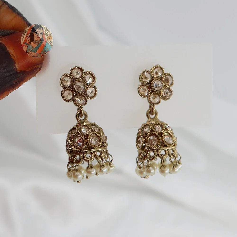 Phool Mini Jhumki - Champagne