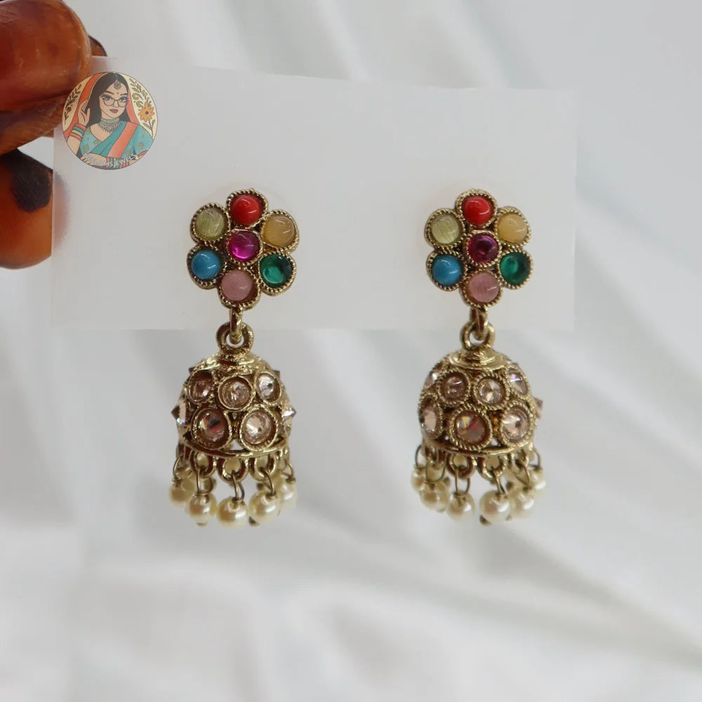 Phool Mini Jhumki - Multicolor