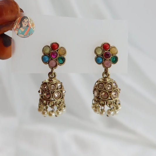 Phool Mini Jhumki - Multicolor