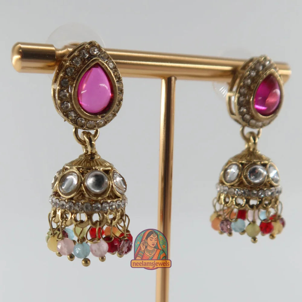 Pink Drop Mini Jhumki
