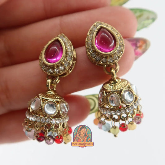 Pink Drop Mini Jhumki