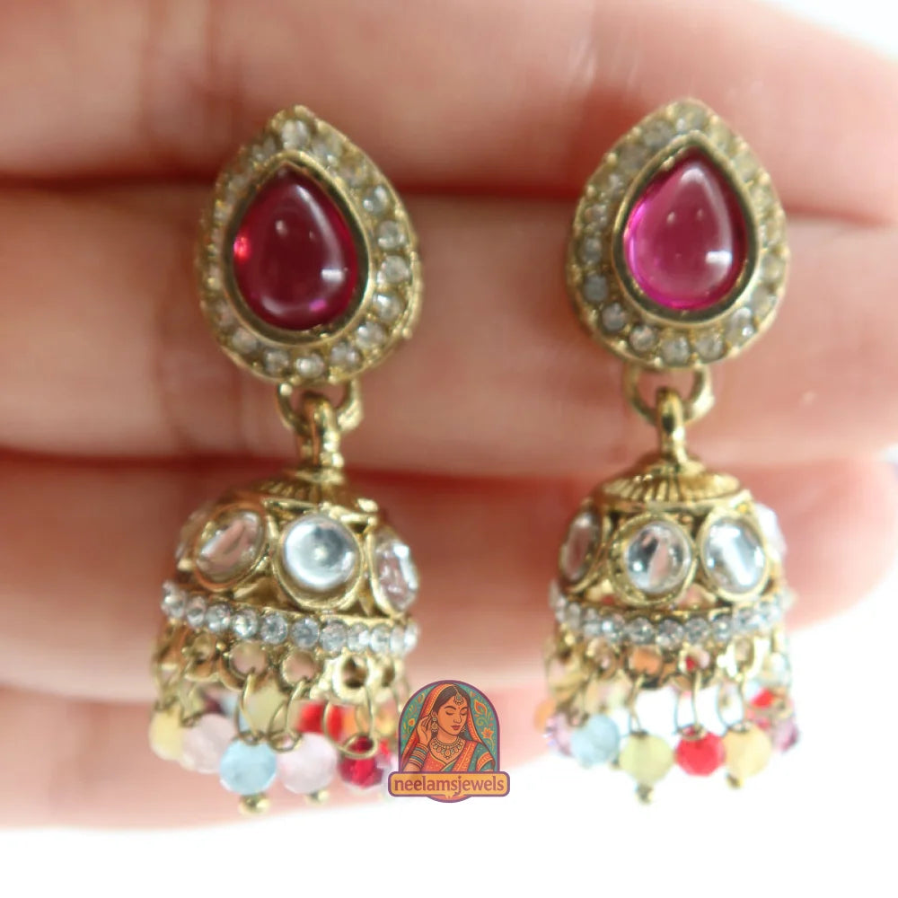 Pink Drop Mini Jhumki
