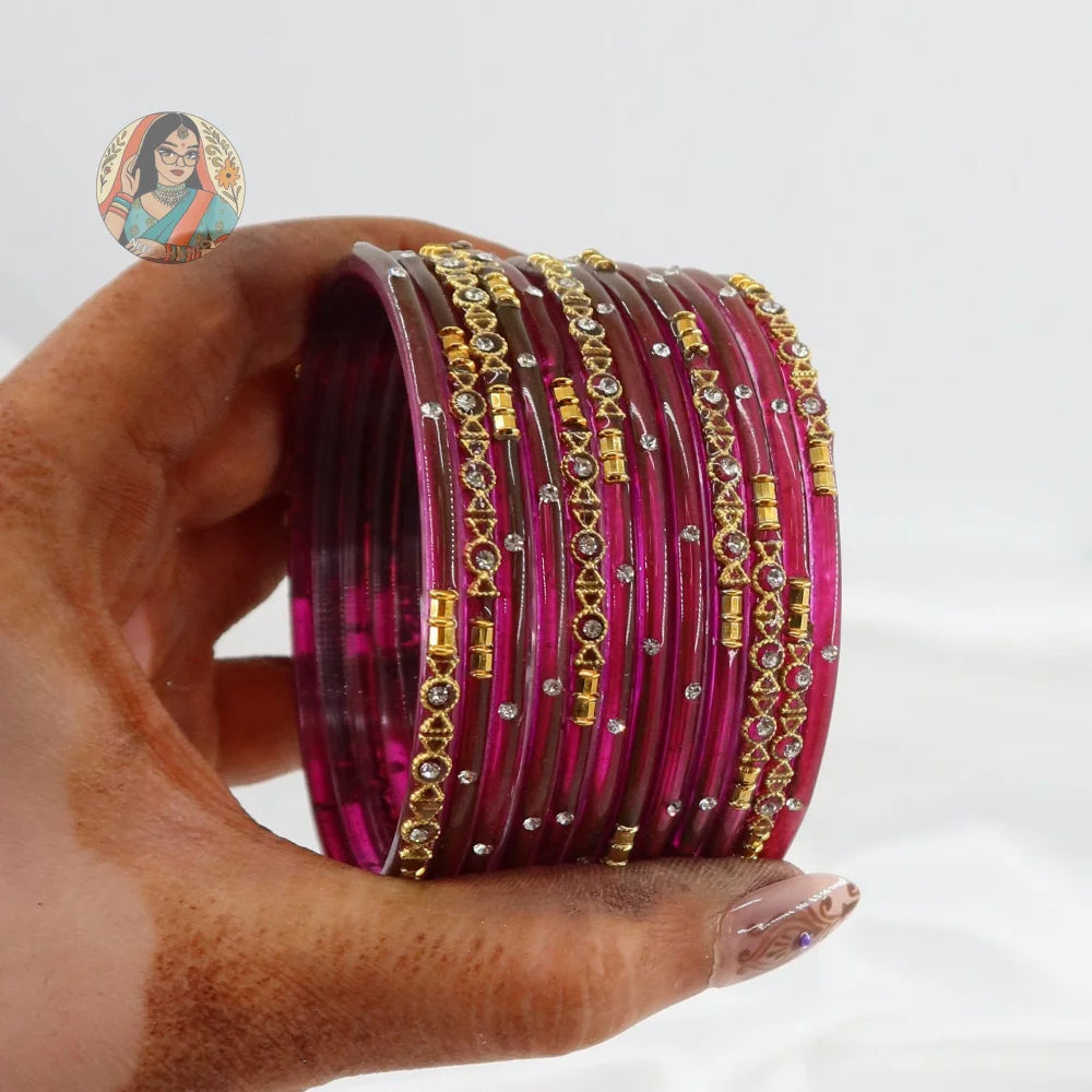 ’Plum’ Mehwish Glass Bangle Set