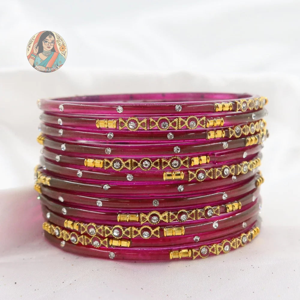 ’Plum’ Mehwish Glass Bangle Set