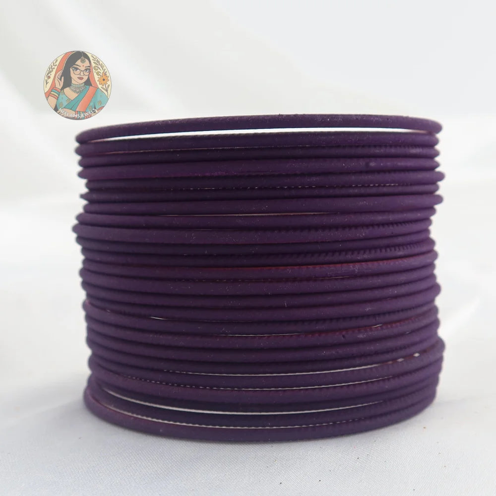 ’Plum’ Plain Matte Bangle Set