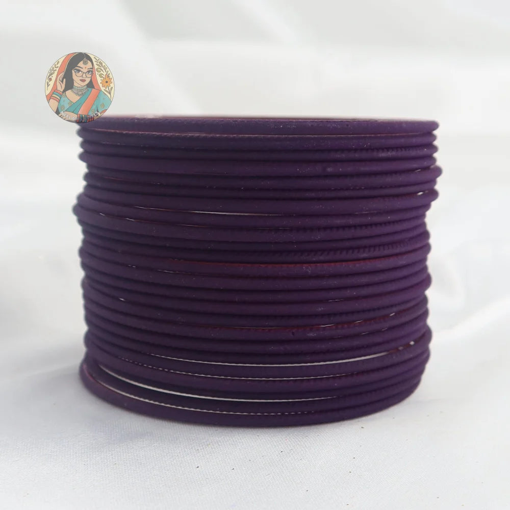’Plum’ Plain Matte Bangle Set