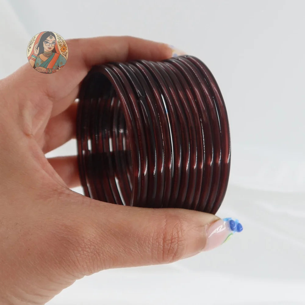 ’Plum’ Rang Pakka Glass Bangle Set