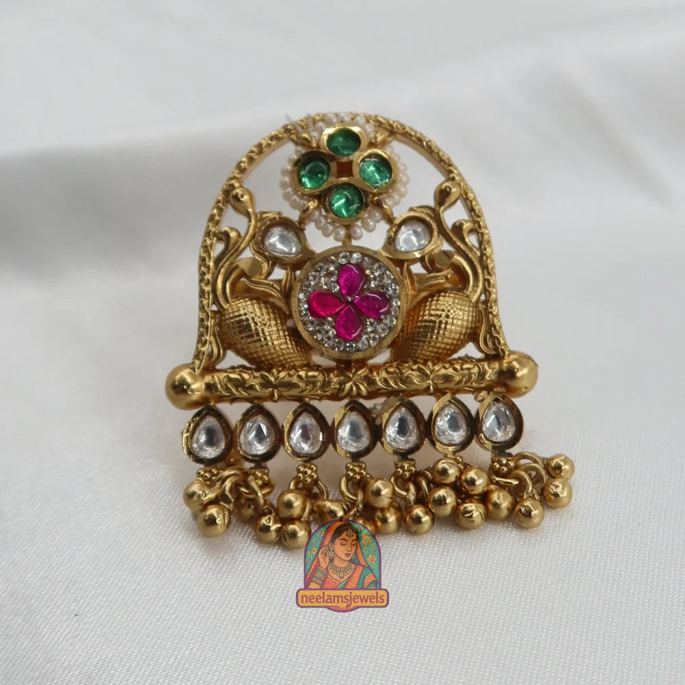 Pooja: Heritage Ring (Green & Pink)