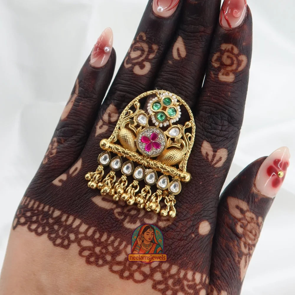 Pooja: Heritage Ring (Green & Pink)