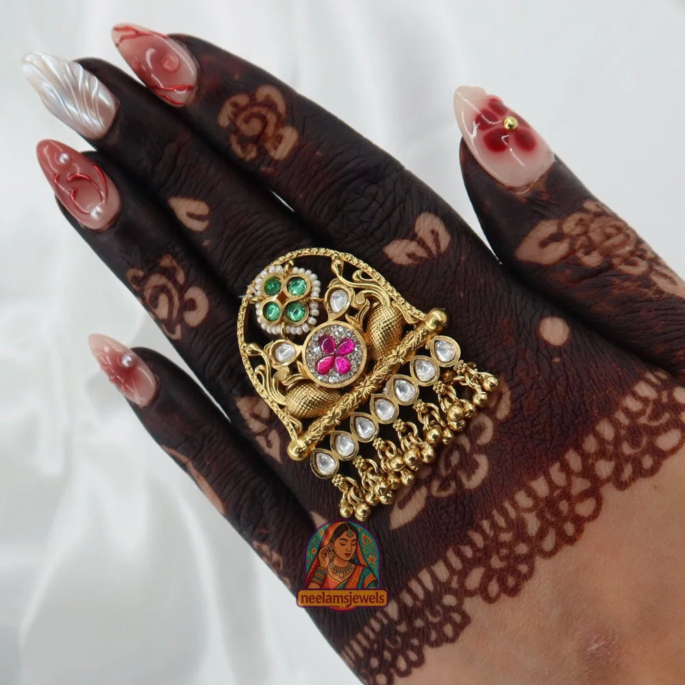Pooja: Heritage Ring (Green & Pink)