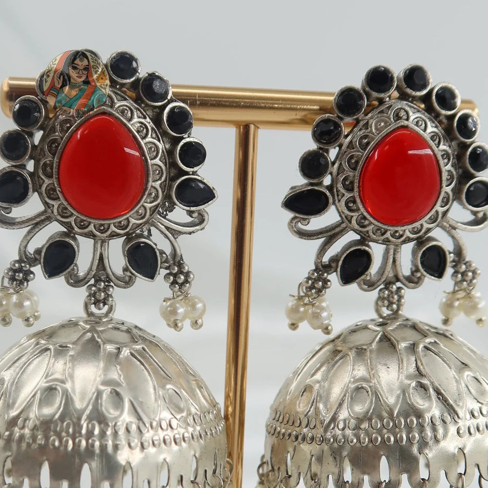 Pranavi Silver Jhumka
