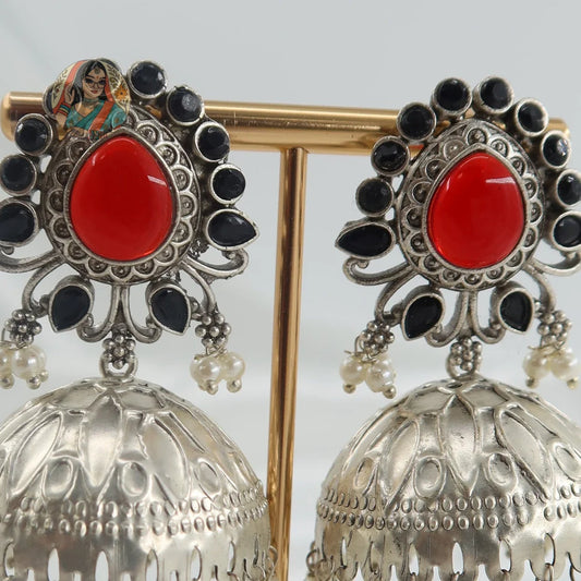 Pranavi Silver Jhumka