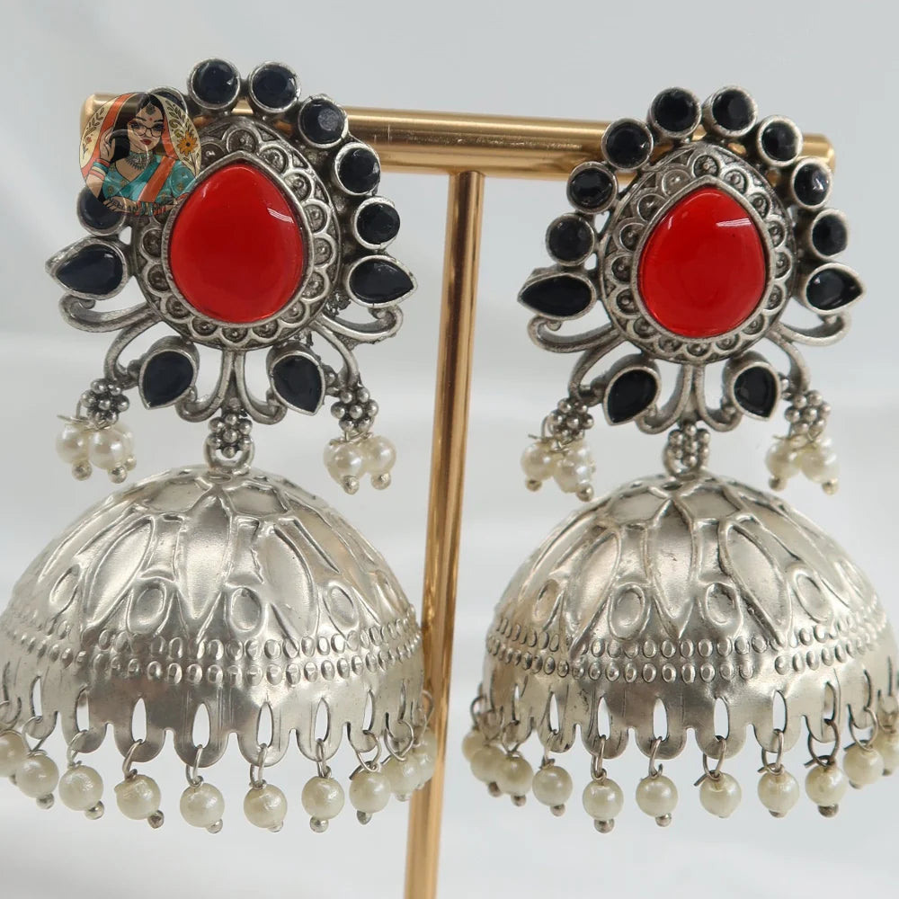 Pranavi Silver Jhumka