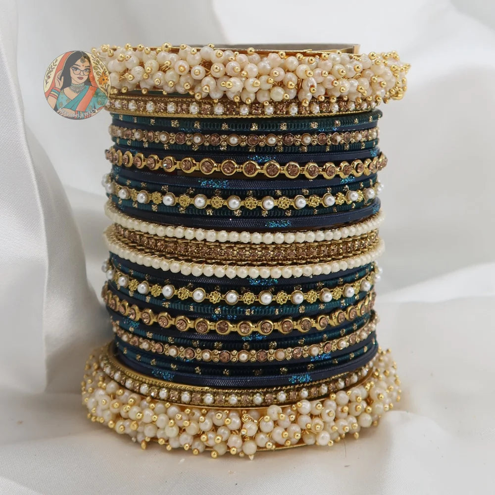 Preet Bangle Set: Midnight Blue