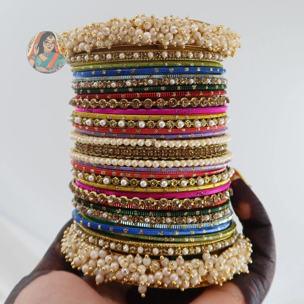 Preet Bangle Set: Multi