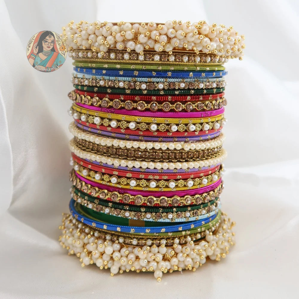 Preet Bangle Set: Multi