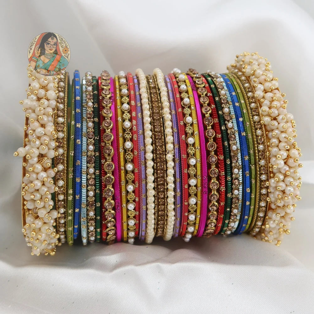 Preet Bangle Set: Multi