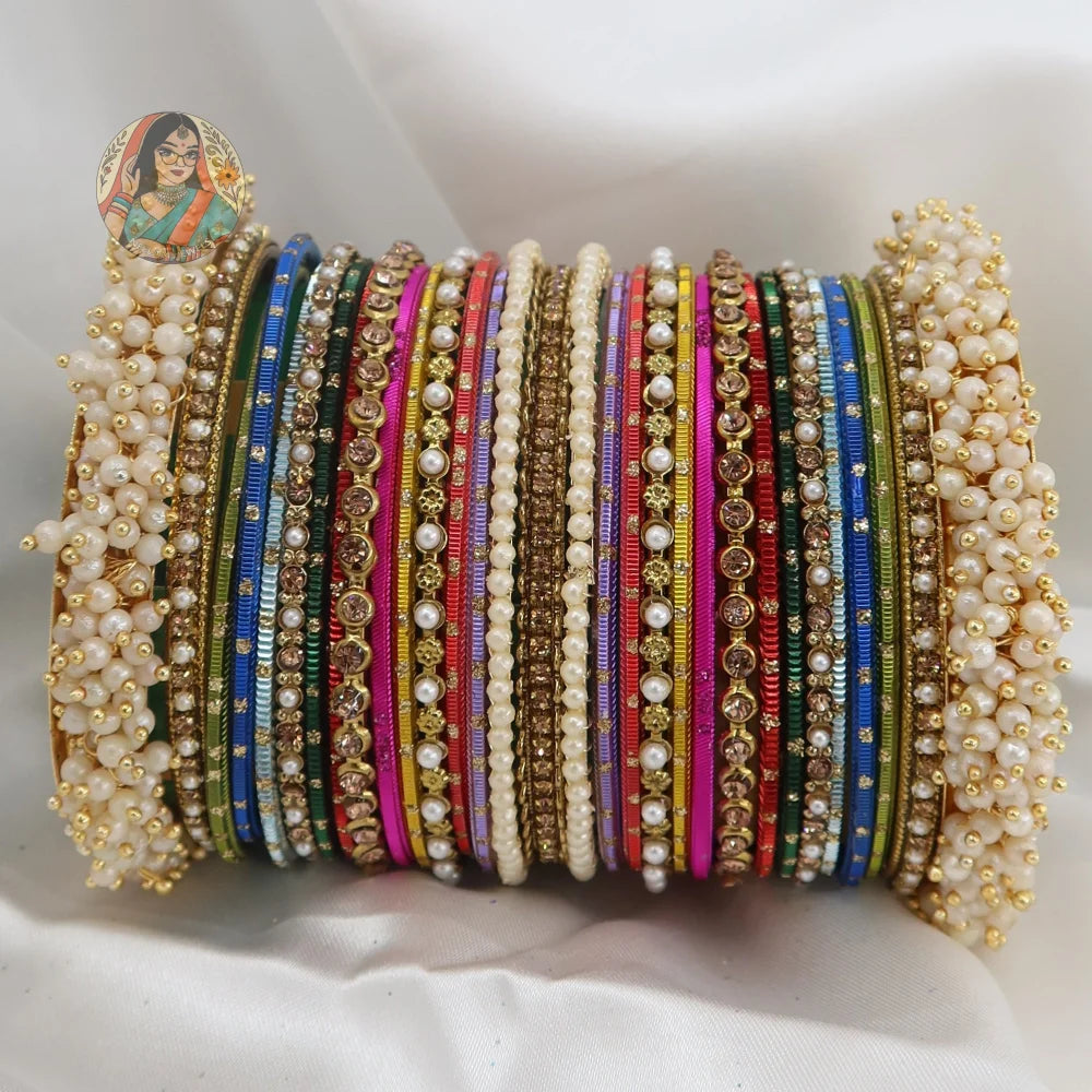 Preet Bangle Set: Multi