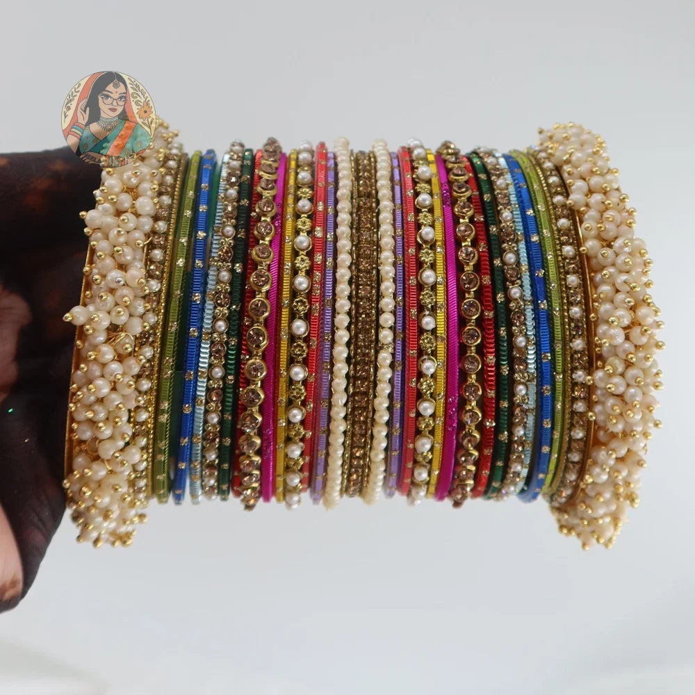 Preet Bangle Set: Multi