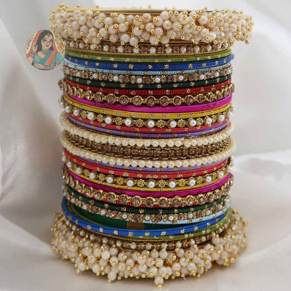 Preet Bangle Set: Multi