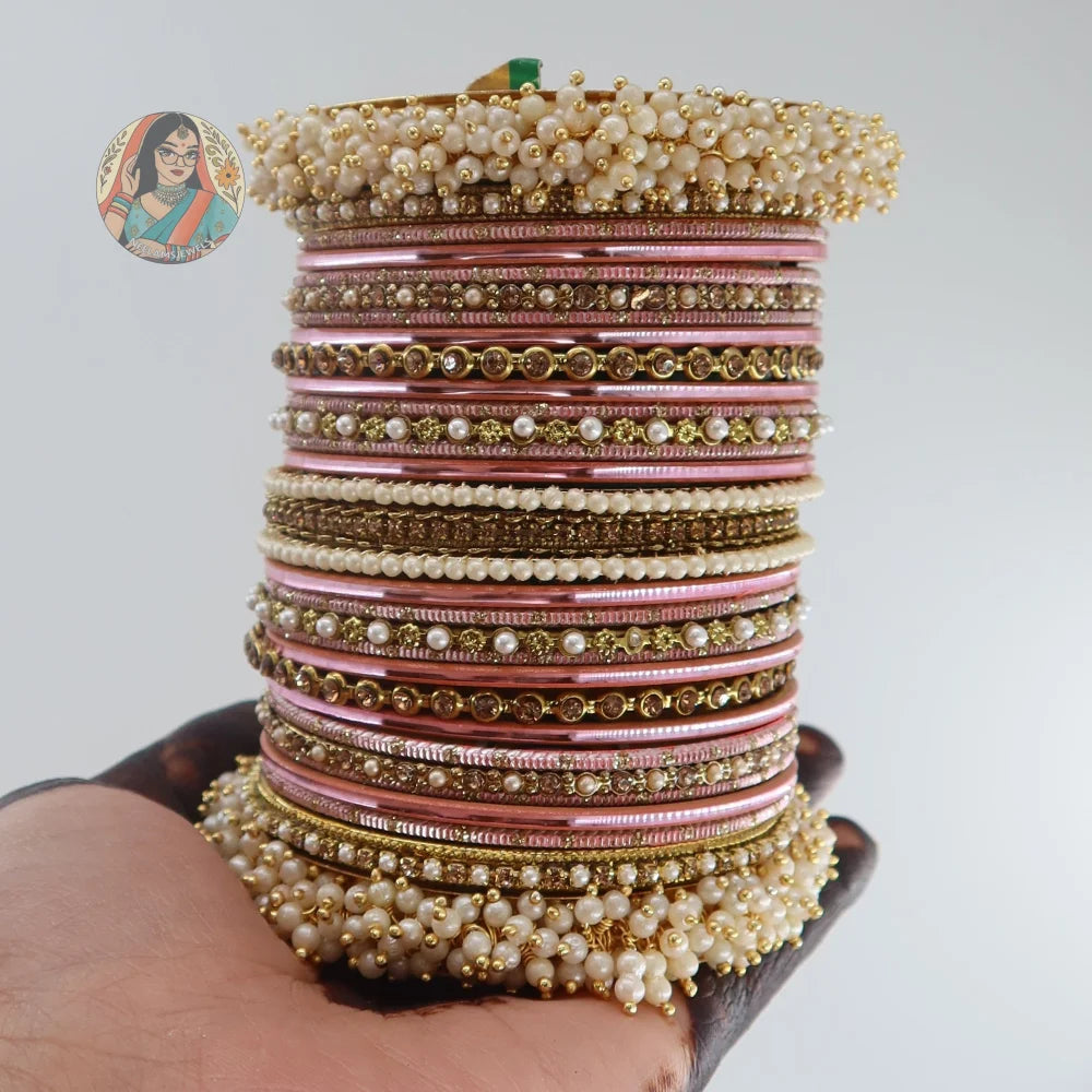 Preet Bangle Set: Pink