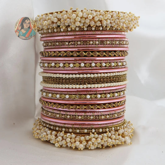 Preet Bangle Set: Pink