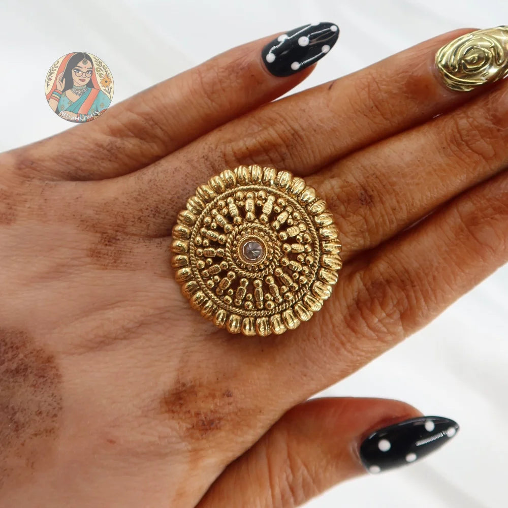 Preet Gold Circle Ring