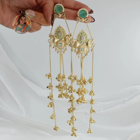 Preet Kashmiri Earrings - Mint Green