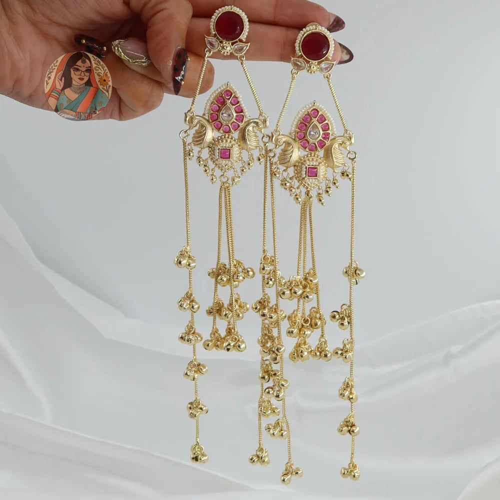 Preet Kashmiri Earrings - Pink