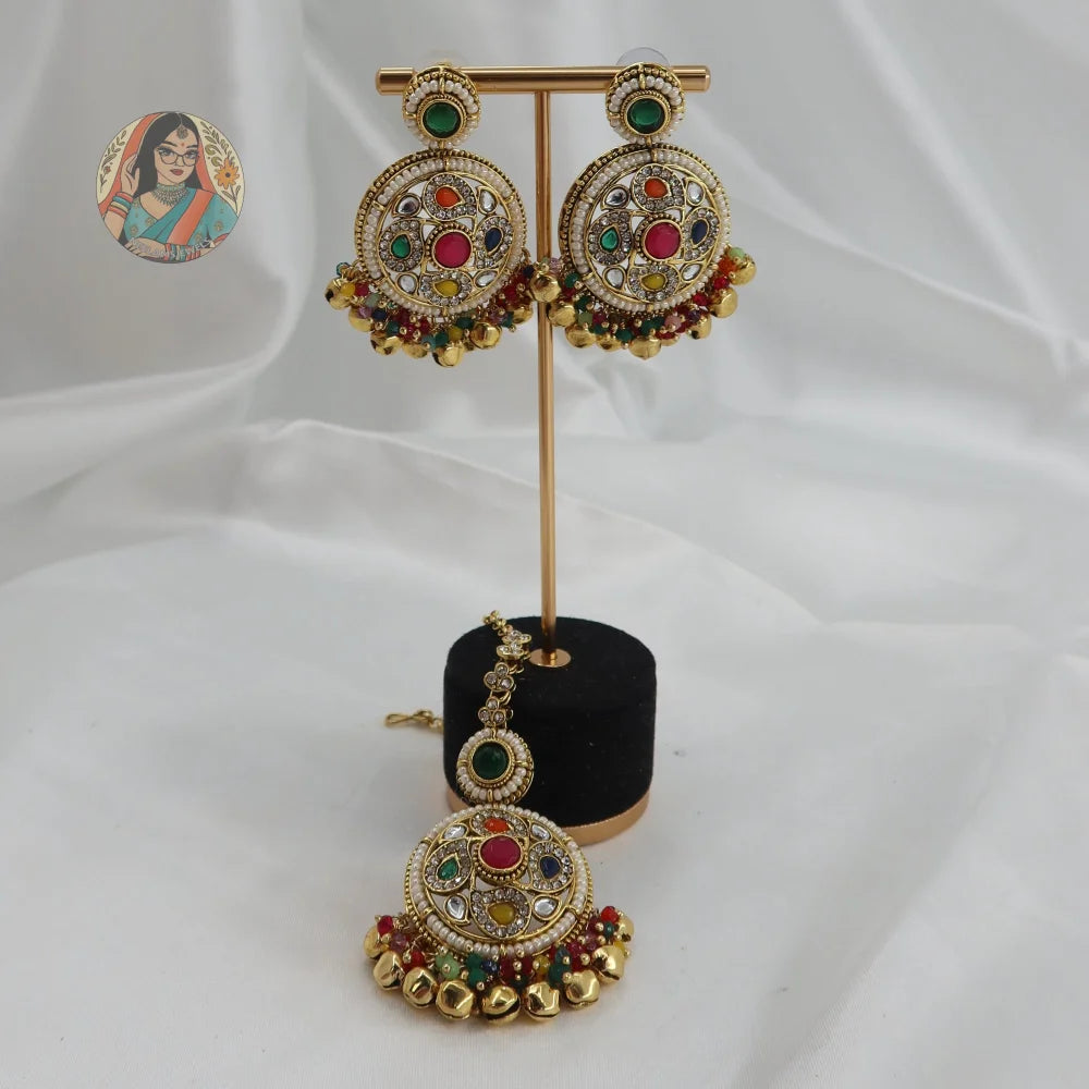 Preity Ghungroo Jhumka & Tikka Set