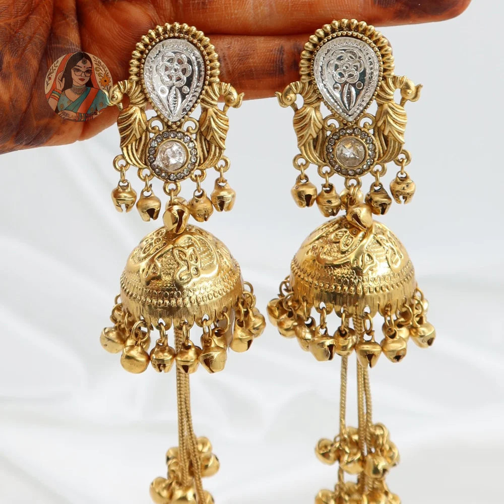 Priyanka Gold Kashmiri Earrings