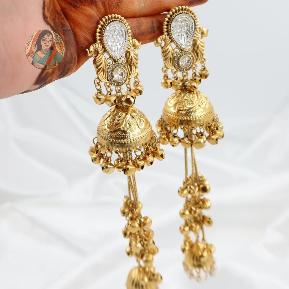 Priyanka Gold Kashmiri Earrings