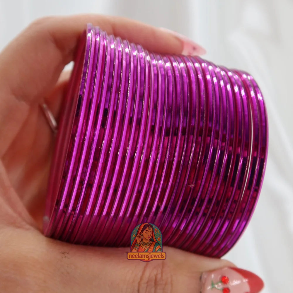 ’Purple’ Metallic Bangle Set