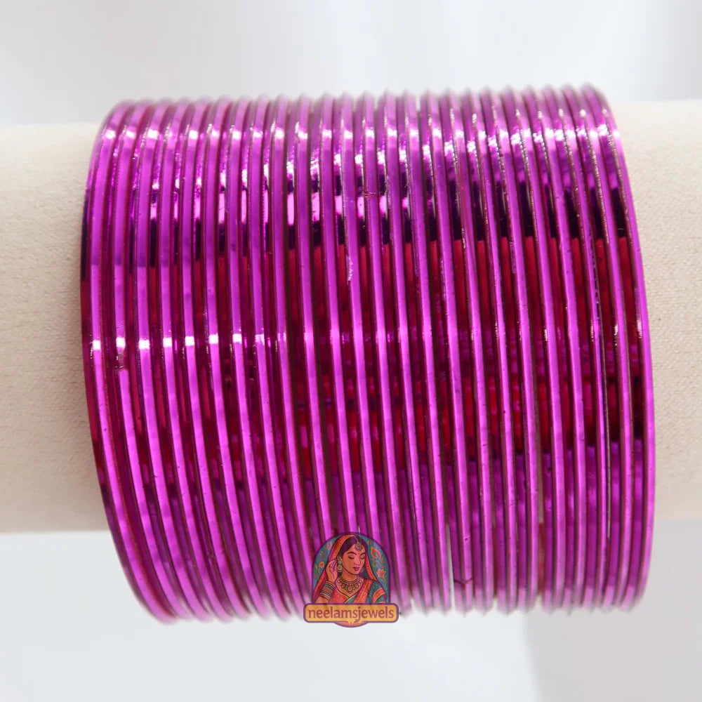 ’Purple’ Metallic Bangle Set