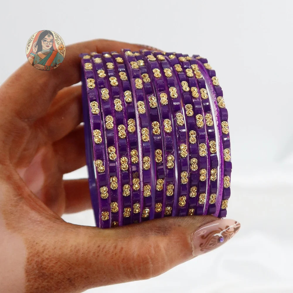 ’Purple’ Tara Glass Bangle Set