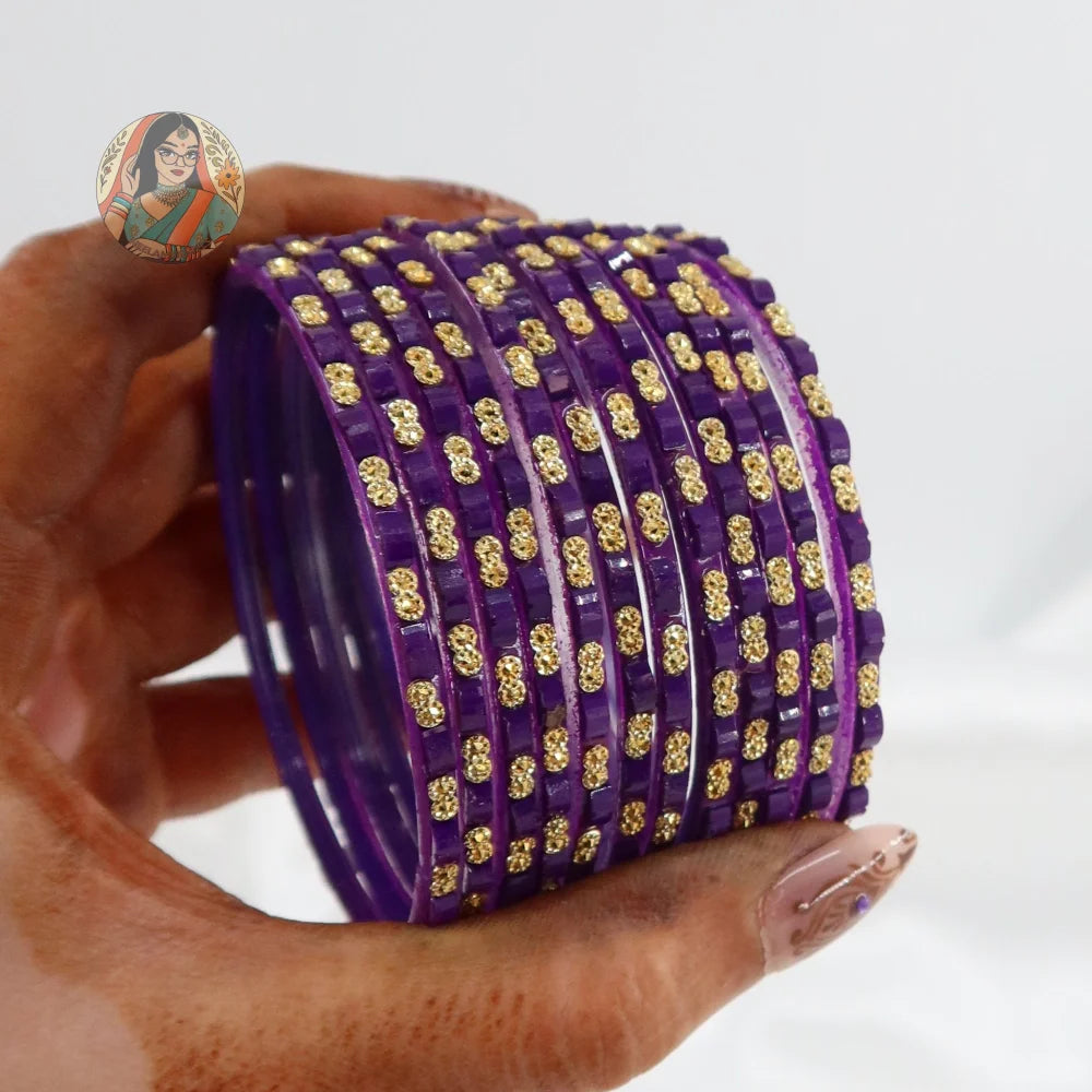 ’Purple’ Tara Glass Bangle Set