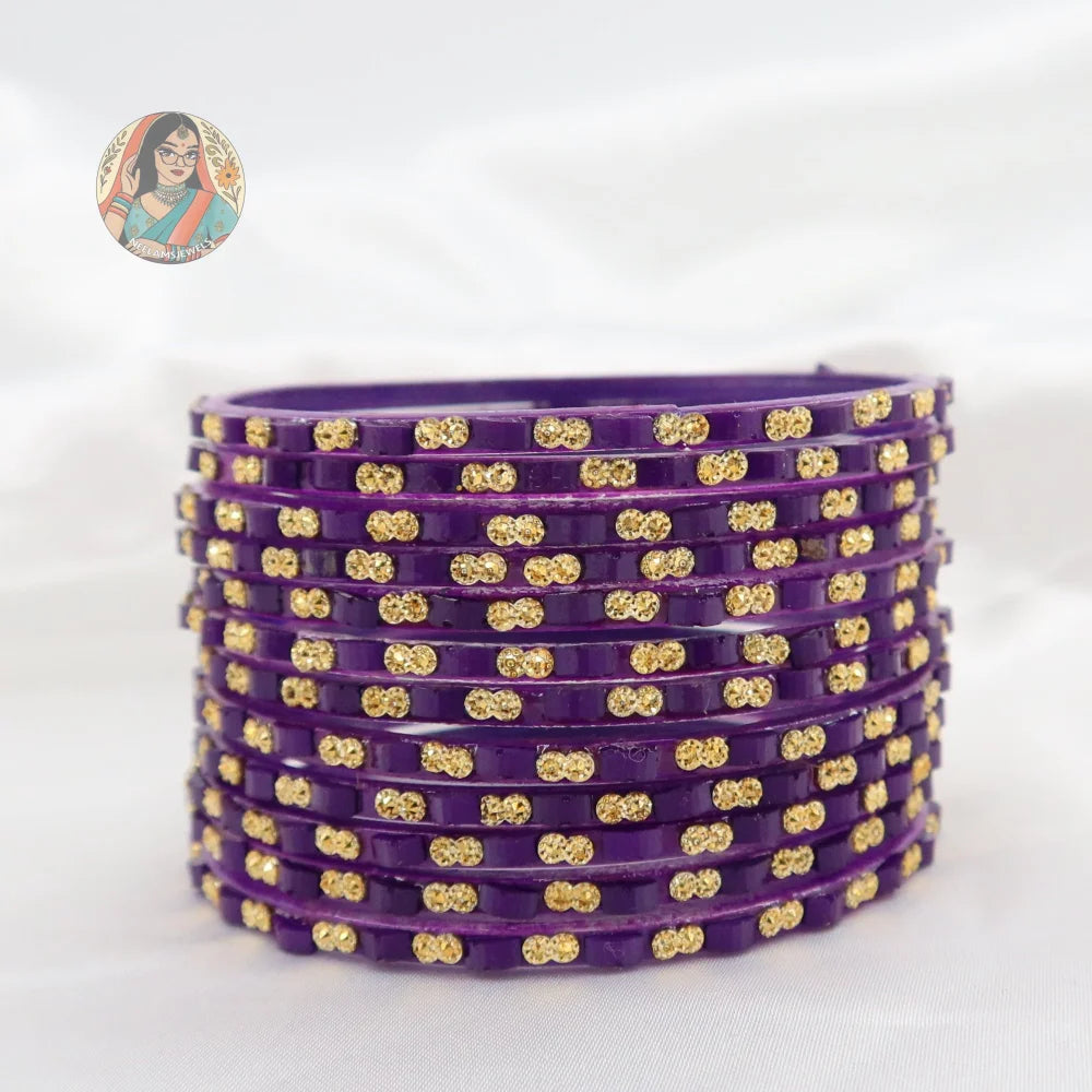 ’Purple’ Tara Glass Bangle Set