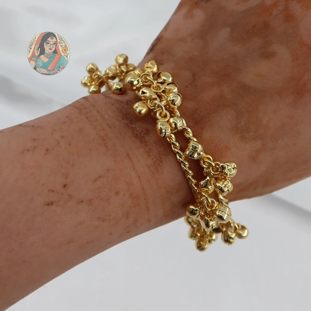 Radha Golden Ghungroo Bangles (Free Size)