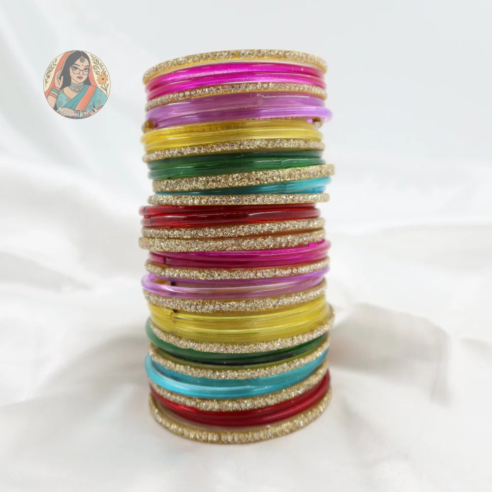 Raha Glossy Glass Bangle Set
