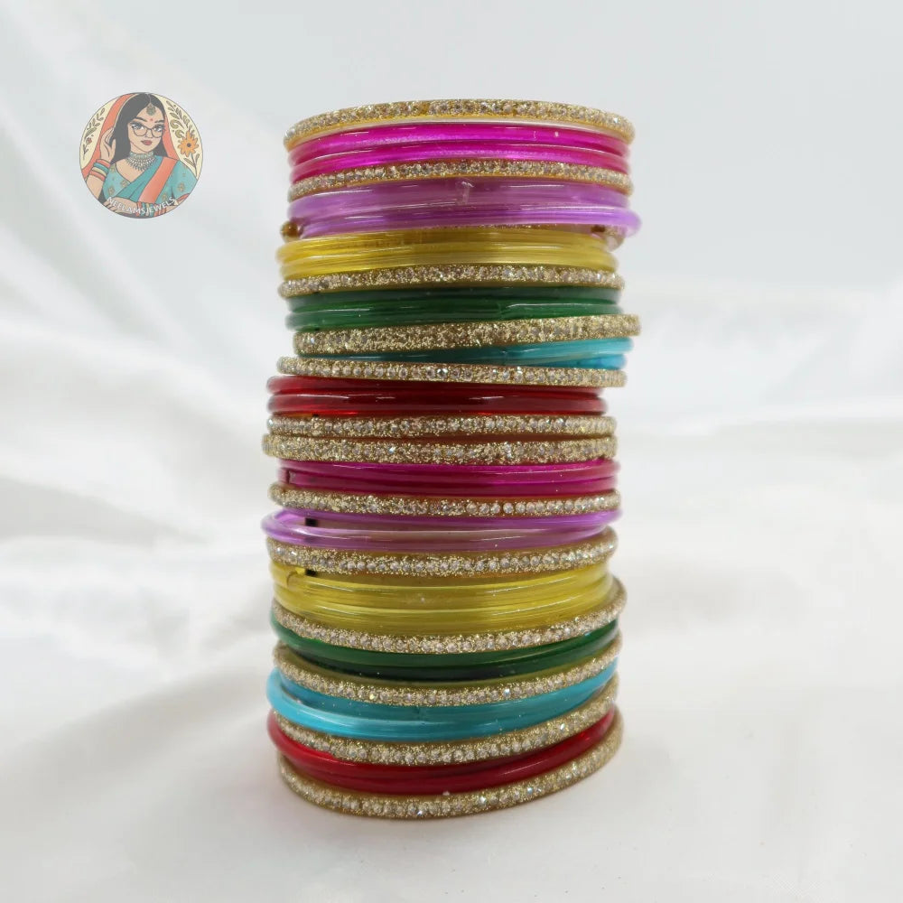 Raha Glossy Glass Bangle Set