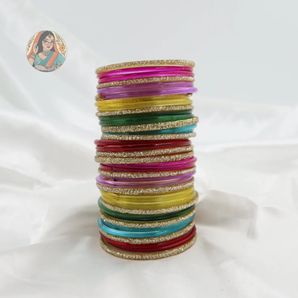 Raha Glossy Glass Bangle Set