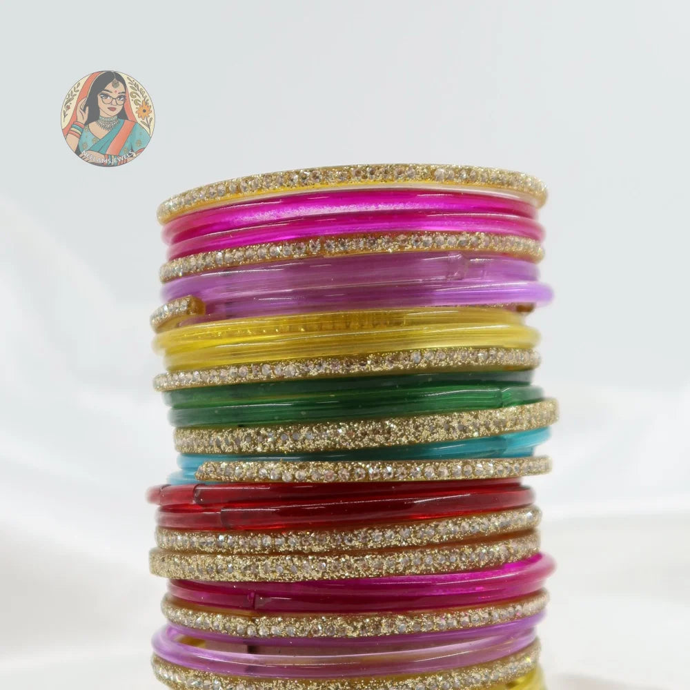 Raha Glossy Glass Bangle Set