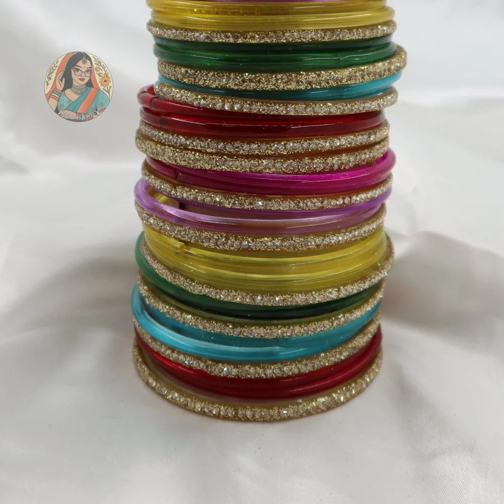 Raha Glossy Glass Bangle Set