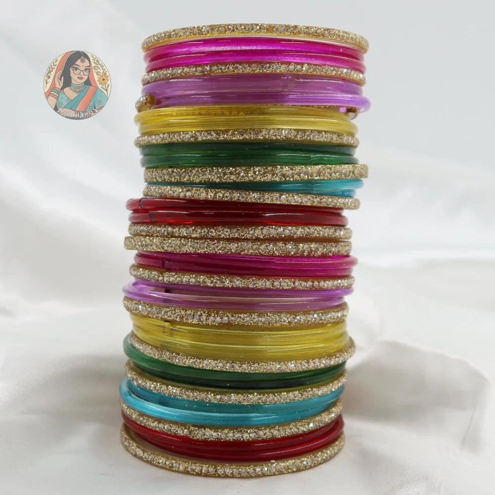 Raha Glossy Glass Bangle Set
